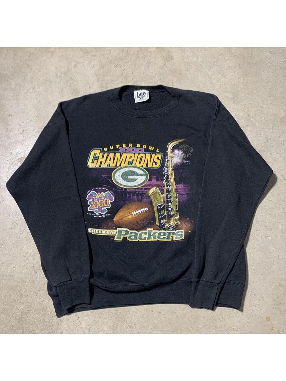 Vintage 90s Lee Sport Green Bay Packers Super Bowl XXXI Sweatshirt Mens XL